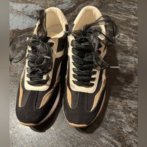 Dolce Vita Black Cream Tan Athletic Sneakers